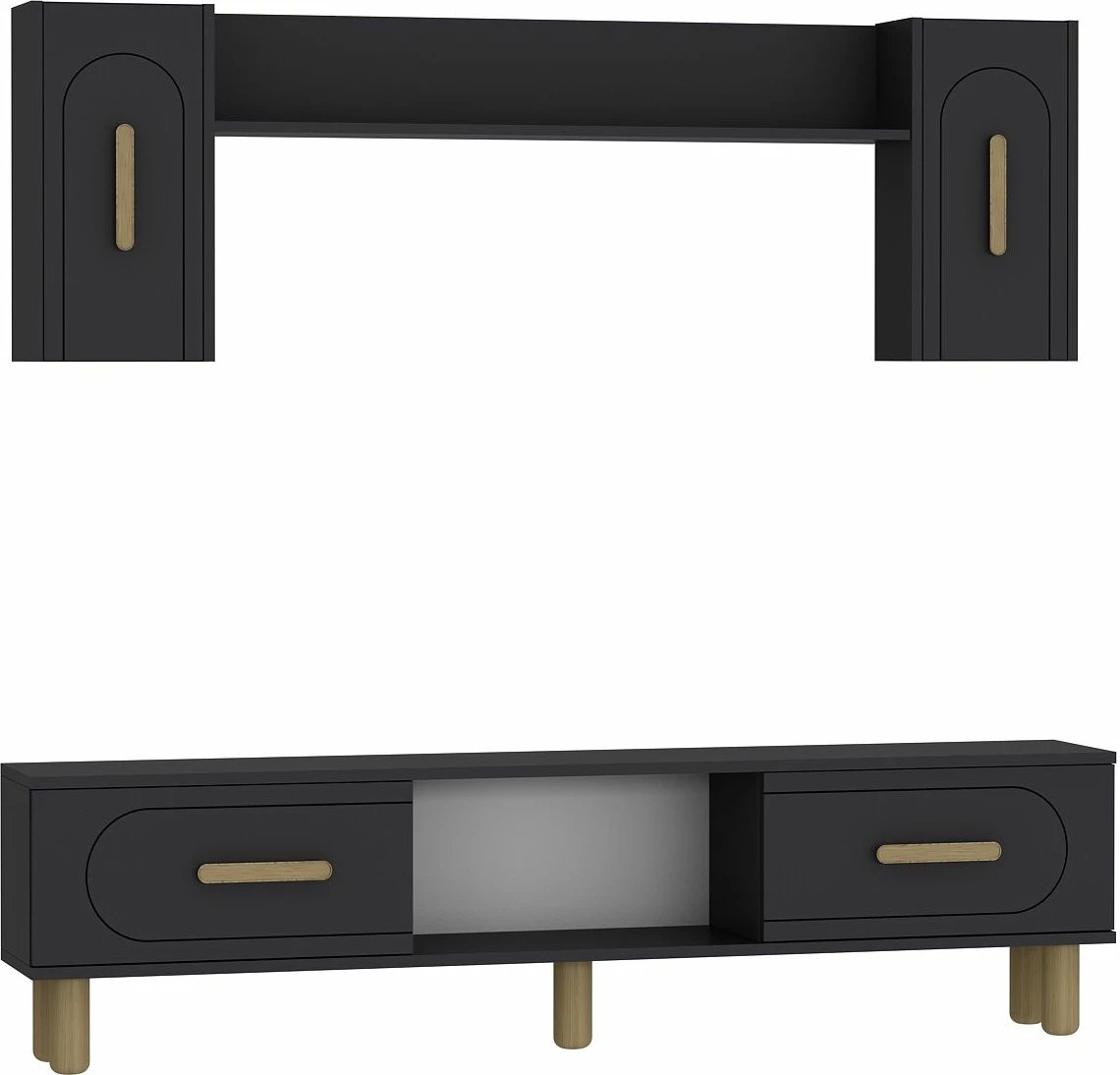 Set njësi TV Skye Decor, anthracite, sapphire oak