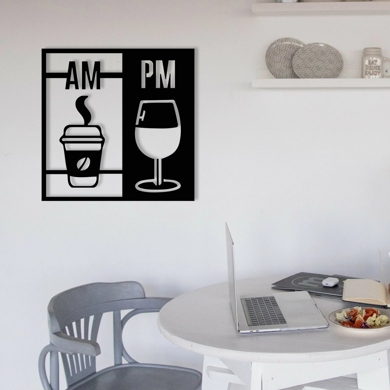 Aksesor dekorativ metalik për mur, Wallity, Selection, ngjyrë e zezë, 52x52cm