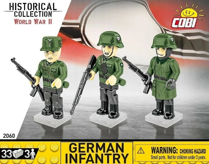 Set figurash ndërtuese Cobi Klocki COBI-2060, German Infantry, 33 pjesë, 3 figura