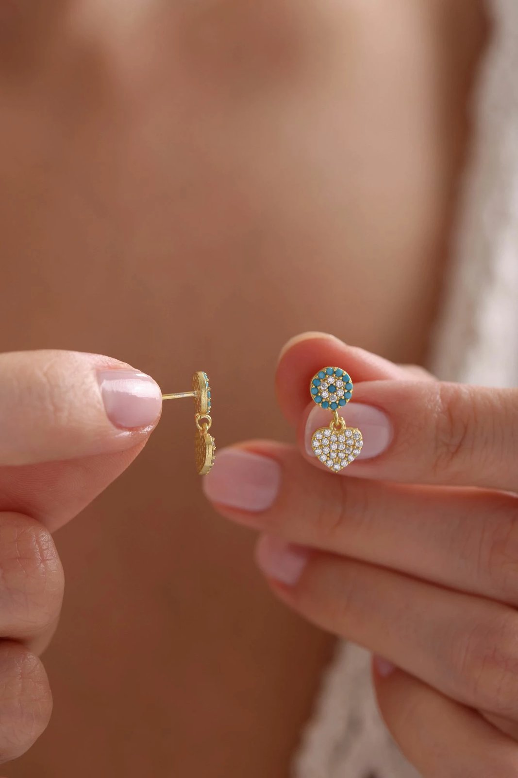 Vathë argjendi Jumeon, ngjyrë ari dhe turquoise, NRZ999977