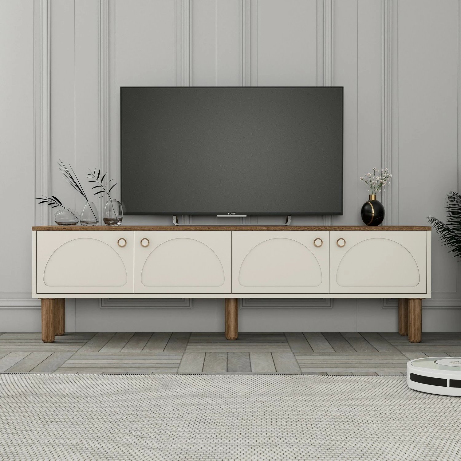 Komodë TV, ngjyrë krem, Skye Decor, Bohem 851