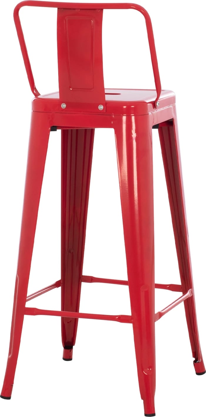 Karrige për bar me mbështetëse MELITA-PRO FH8643.44 metalike, ngjyrë e kuqe, 42x42x100H cm