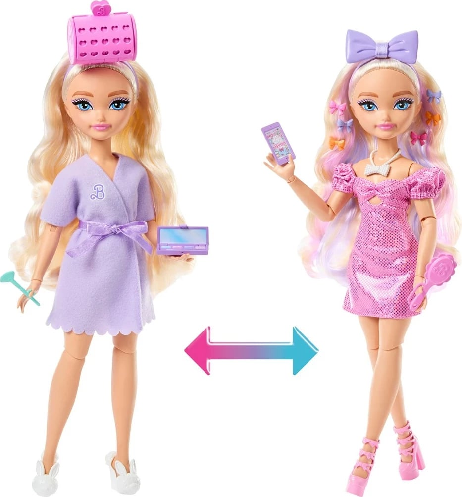 Kukull Barbie Dream GET READY WITH Malibu, MATTEL, 255739, shumëngjyrëshe me aksesorë surprizë