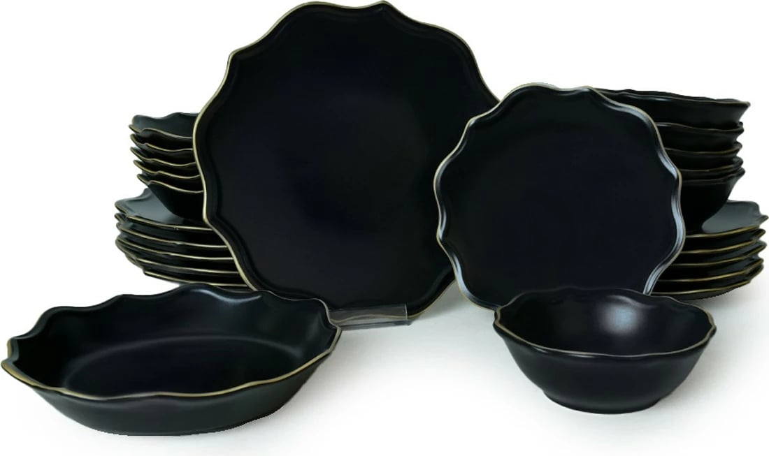 Set enësh darke qeramike (24 copë), Hermia Concept, ngjyrë e zezë mat, X0001517400000000000000000