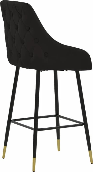 Karrige për bar Lithe këmbë metali ngjyrë ari-velur e zezë 47x44x98cm