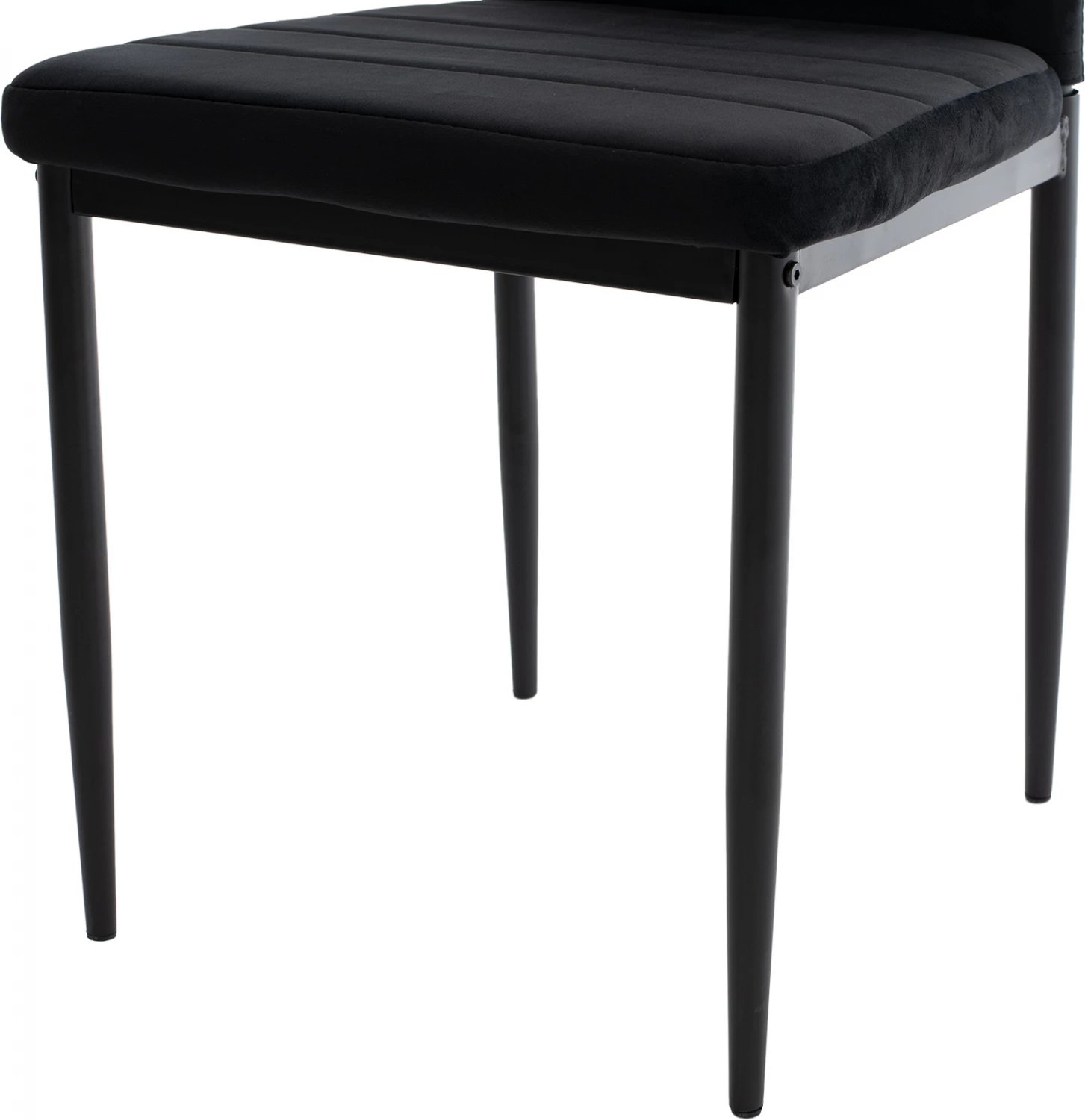 Karrige metalike, FH0037.34, kadife e zezë, me kornizë metalike, set prej 4 copash