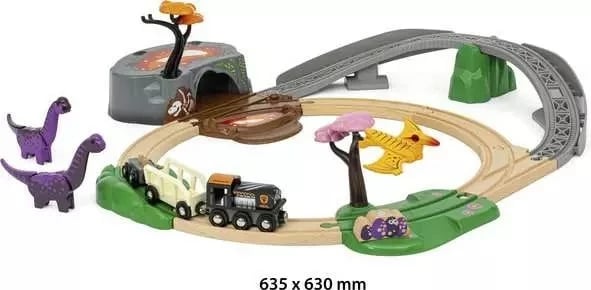 Set aventurë dinosaurësh Ravensburger BRIO, dru, për fëmijë