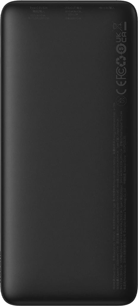 Powerbank Baseus Airpow 10000mAh, 20W, me kabllo USB-A në USB-C, e zezë