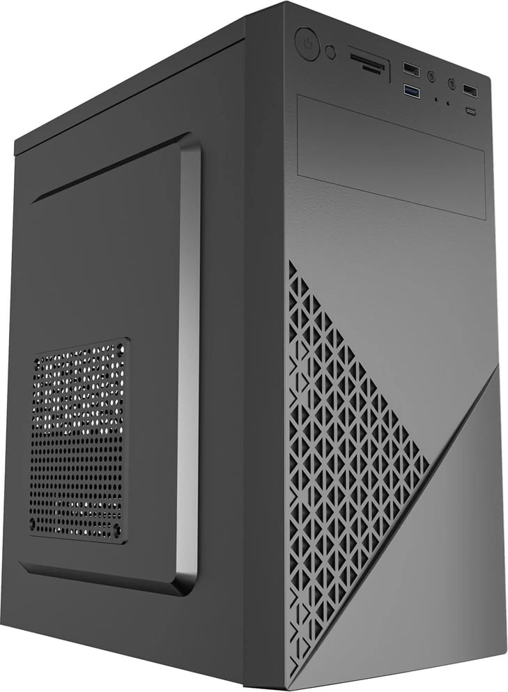 Kasë Gembird Fornax K170, mATX, me furnizues 600W, e zezë