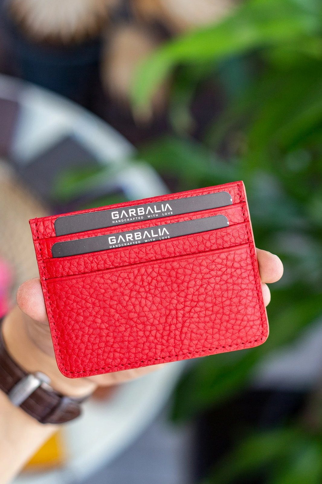 Mbajtës kartelash lëkurë i kuq Zoozie Bags, Cape