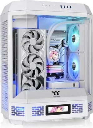Kasë kompjuteri, Thermaltake The Tower 600 TG CA-1Z1-00M6WN-00, Midi Tower, për ATX/E-ATX/mATX/Mini ITX, xham i temperuar, e bardhë