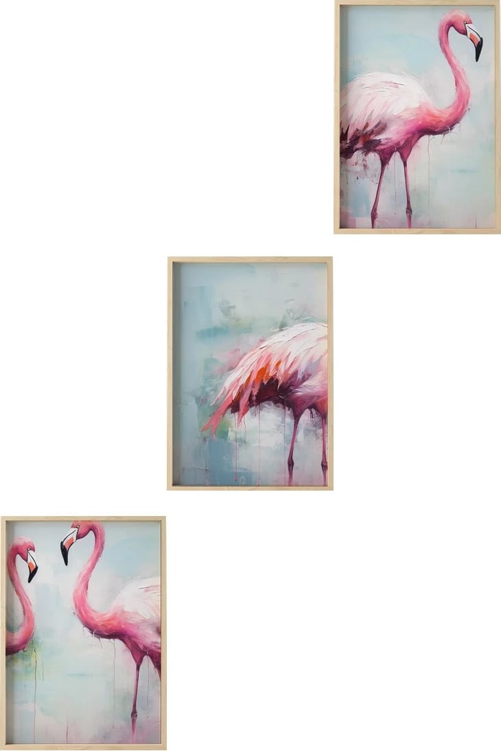 Pikturë dekorative me kornizë MDF (3 copë), Wallity, Huhu475, 30x40cm