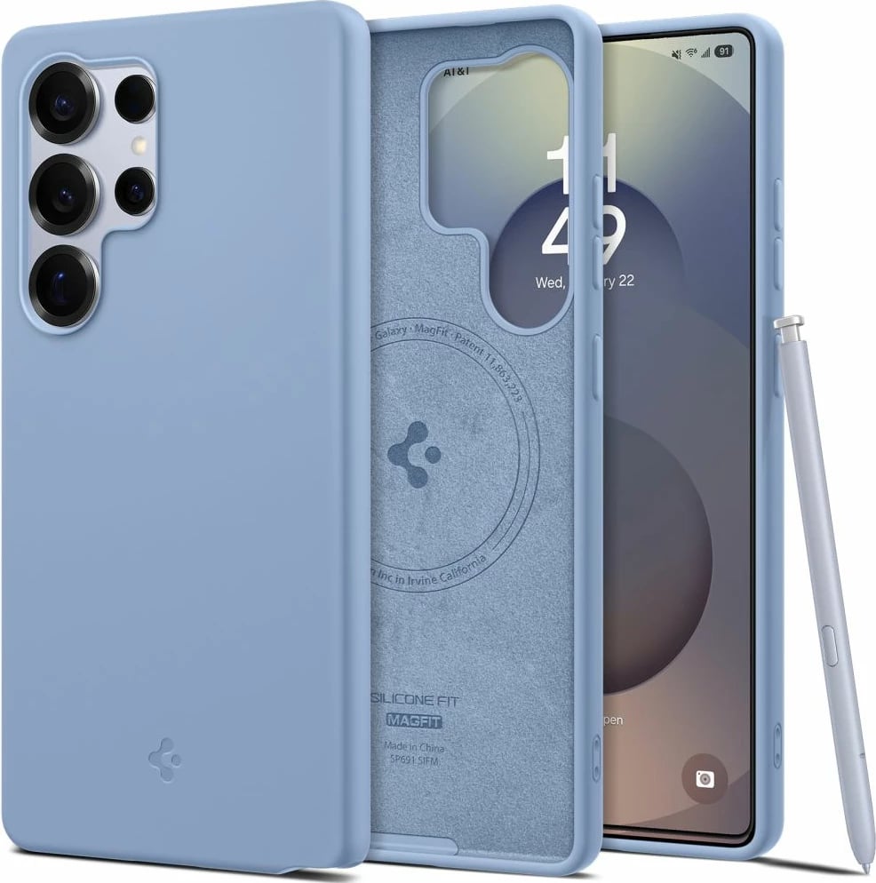 Mbështjellës Spigen Silicone Fit Mag për Samsung Galaxy S25 Ultra, Kaltër