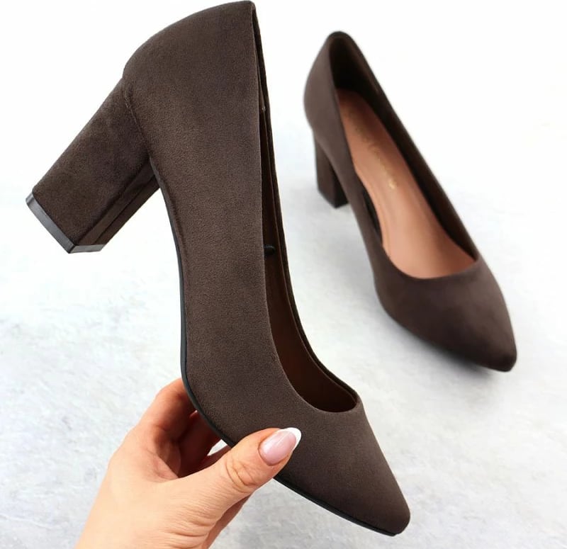 Këpucë elegante femra Leone, chocolate suede