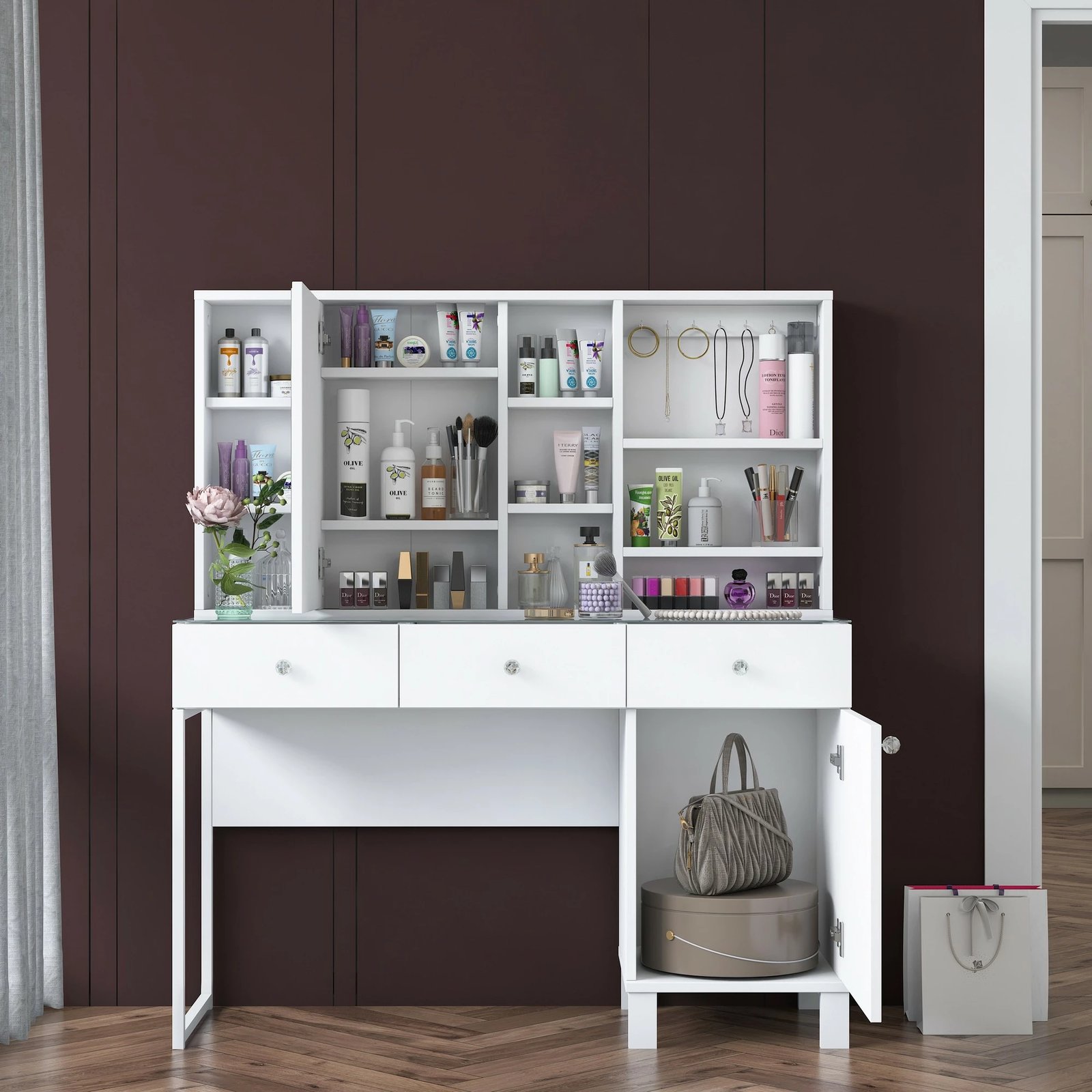 Tavolinë grimi Skye Decor, e bardhë, BJ138 - 3442