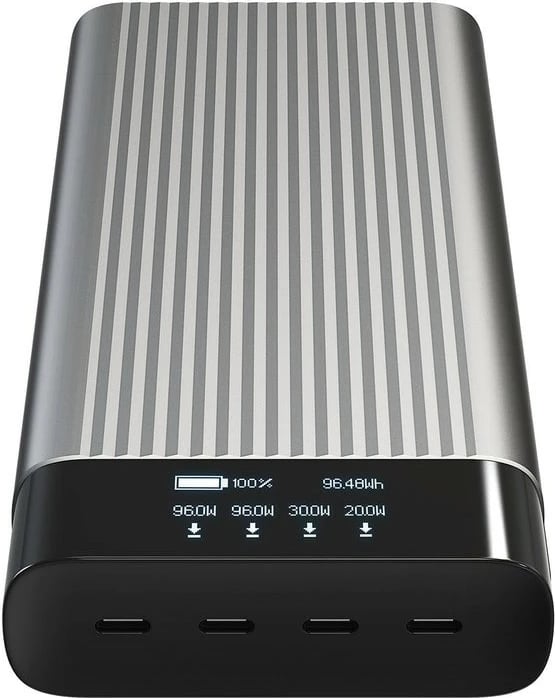 Power bank Targus, OLED display, 4 porta USB-C, 100W, argjendtë