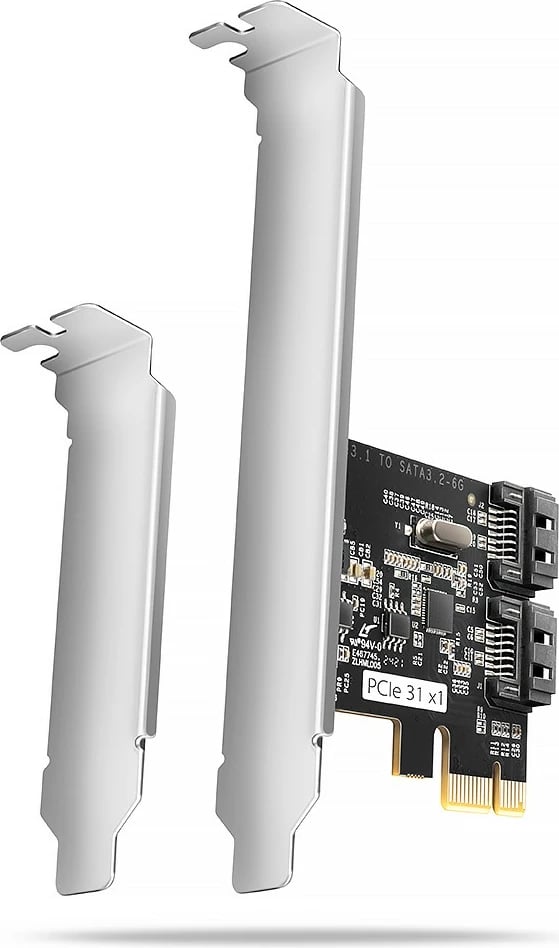 Kontroller PCIe AXAGON PCES-SJ2, 2x SATA 6G, JMB582, për kompjuter, i zi