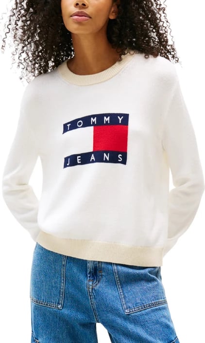 Xhemper femra Tommy Hilfiger Jeans i bardhë