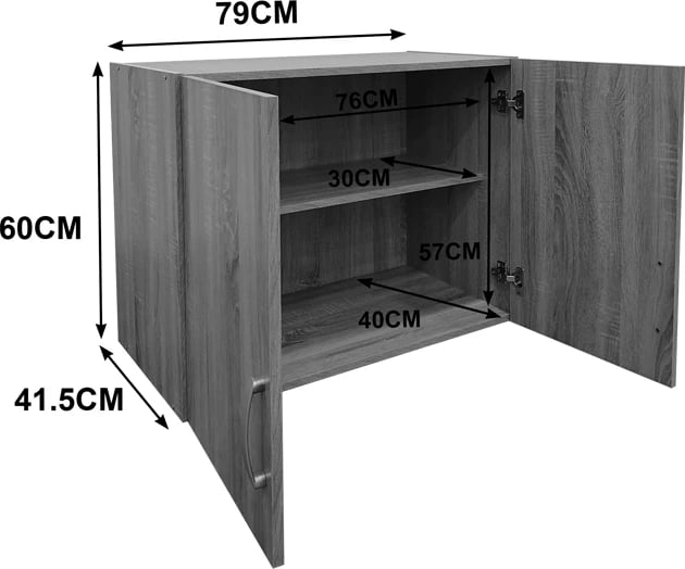 Dollap me dy dyer, ngjyrë wenge, Lego Loft, 79x41.5x60cm
