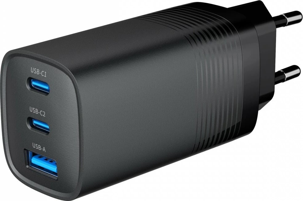 Karikues muri Gembird TA-UC-PDQC65-01-BK, 65 W, 2x USB-C, 1x USB-A, i zi