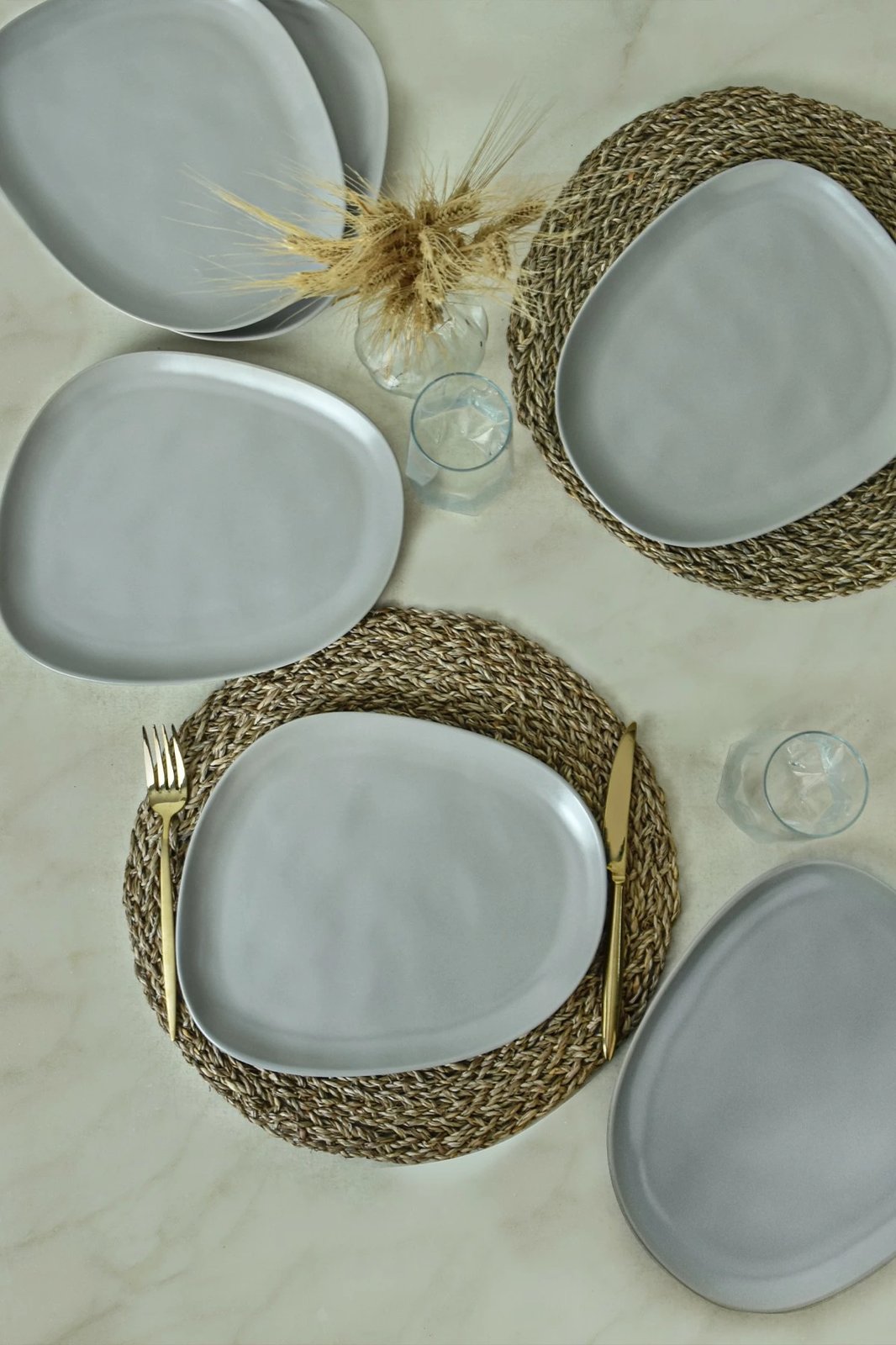 Set pjatash shërbimi (6 copë), ngjyrë gri mat, Hermia Concept, X000155010000000000000000