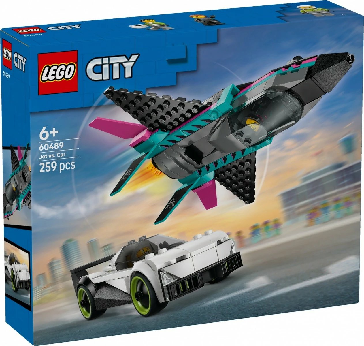 Set ndërtimi LEGO City 60489 Jet vs Car 259 pjesë 6+