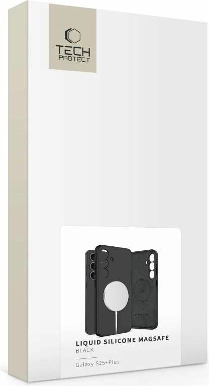 Mbështjellës Tech-Protect Liquid Silicone MagSafe për Samsung Galaxy S25+, Zi