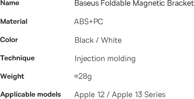 Mbështjellës Baseus LUXZ010002 me mbajtëse magnetike, i bardhë