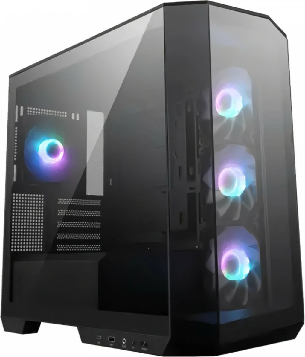 Kasë MSI MAG PANO M100R PZ, Micro Tower, RGB, Tempered Glass, E zezë