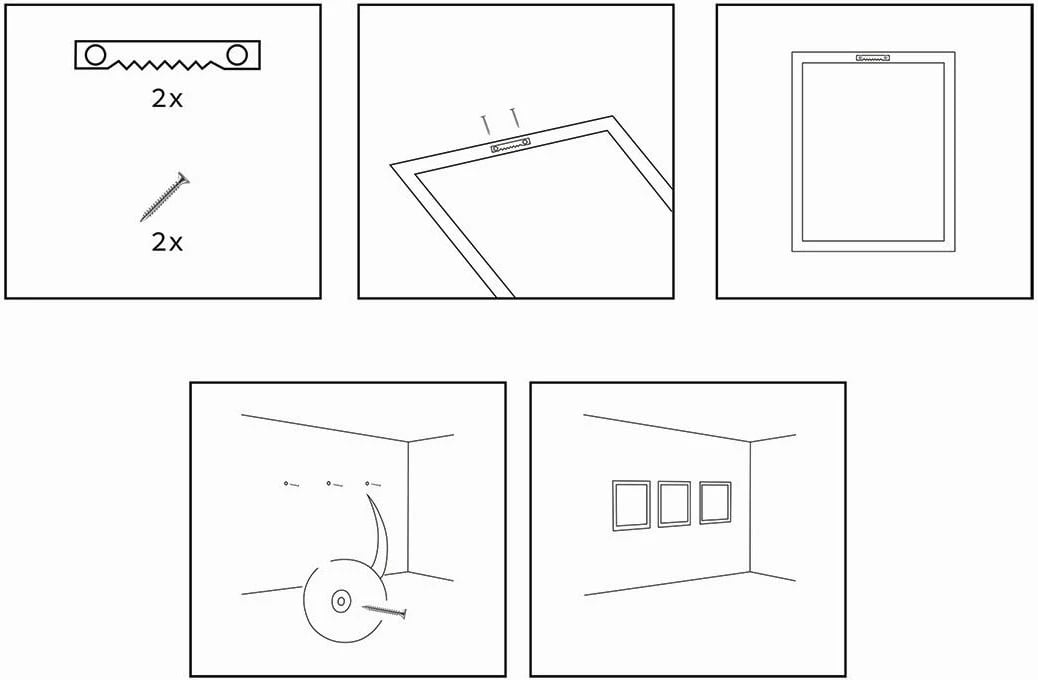 Set pikturash dekorative me kornizë MDF, 3 copë, Wallity, Myk3015-1