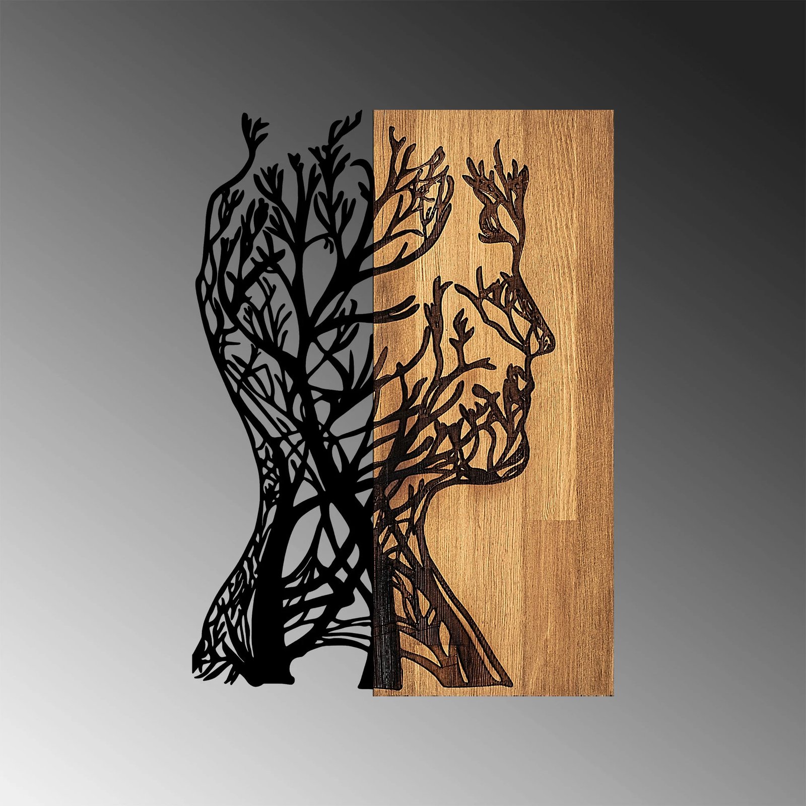 Aksesor dekorativ prej druri për mur, Wallity, njeri-dru, 319