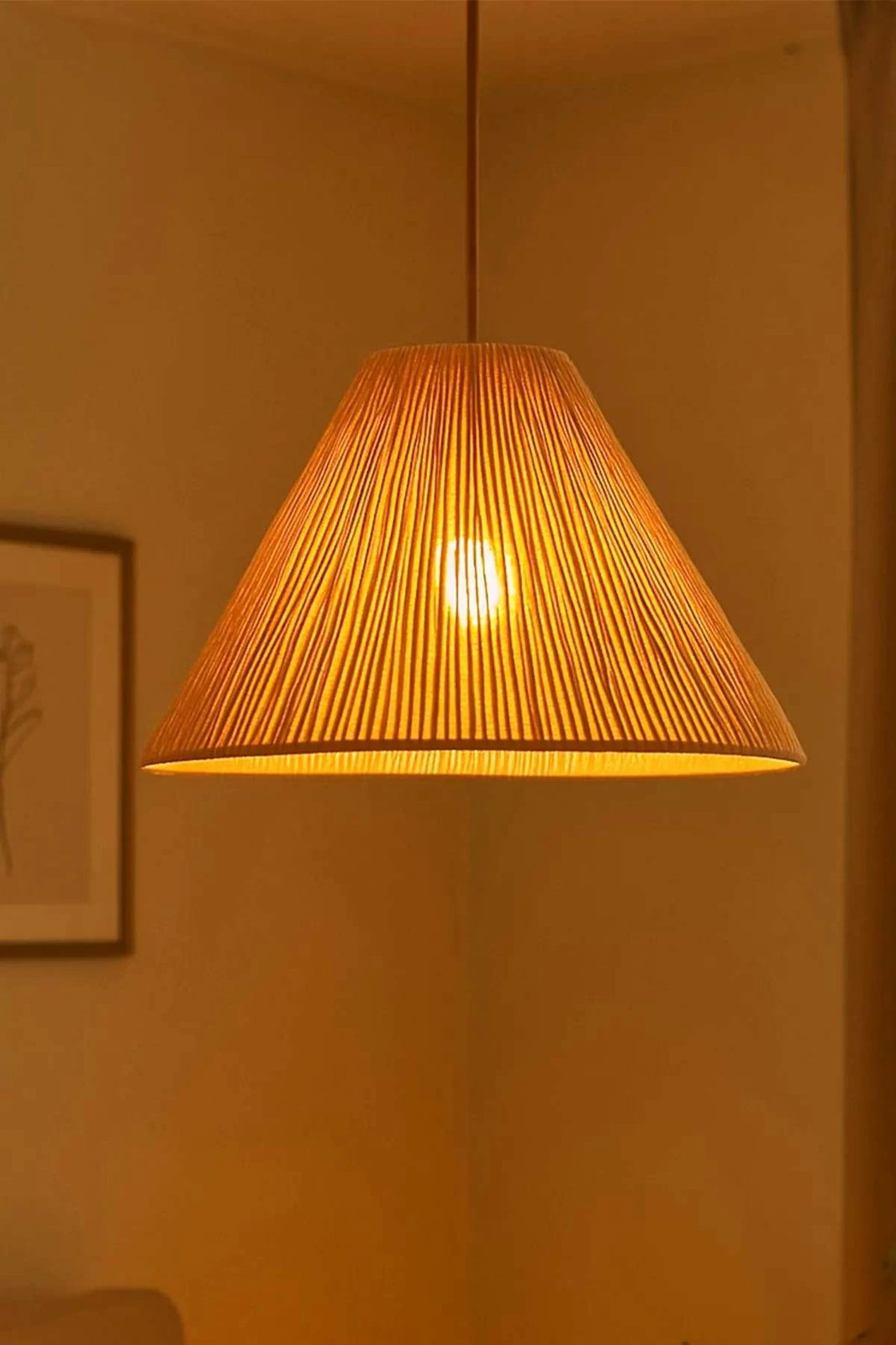 Llambë tavani Opviq, Meiling, plastikë, kapak makrame, ngjyrë bezhë