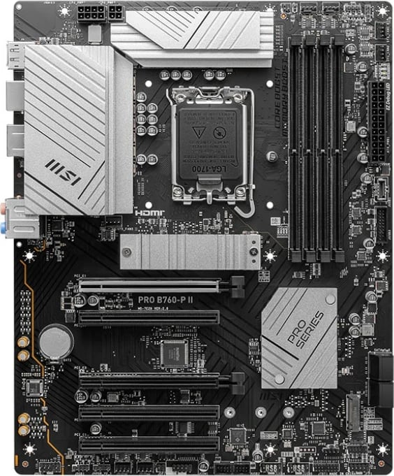 Pllakë amë MSI PRO B760-P II, Intel, LGA 1700, DDR5-SDRAM, 256 GB