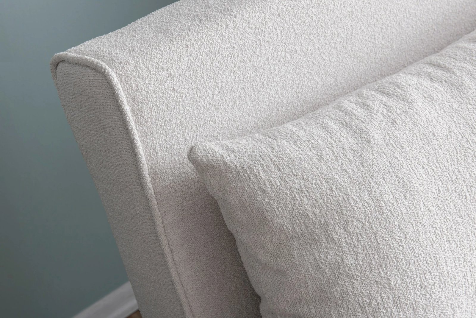 Krevat-karrige një vendi Atelier del Sofa, Folde Single, material teddy, e bardhë
