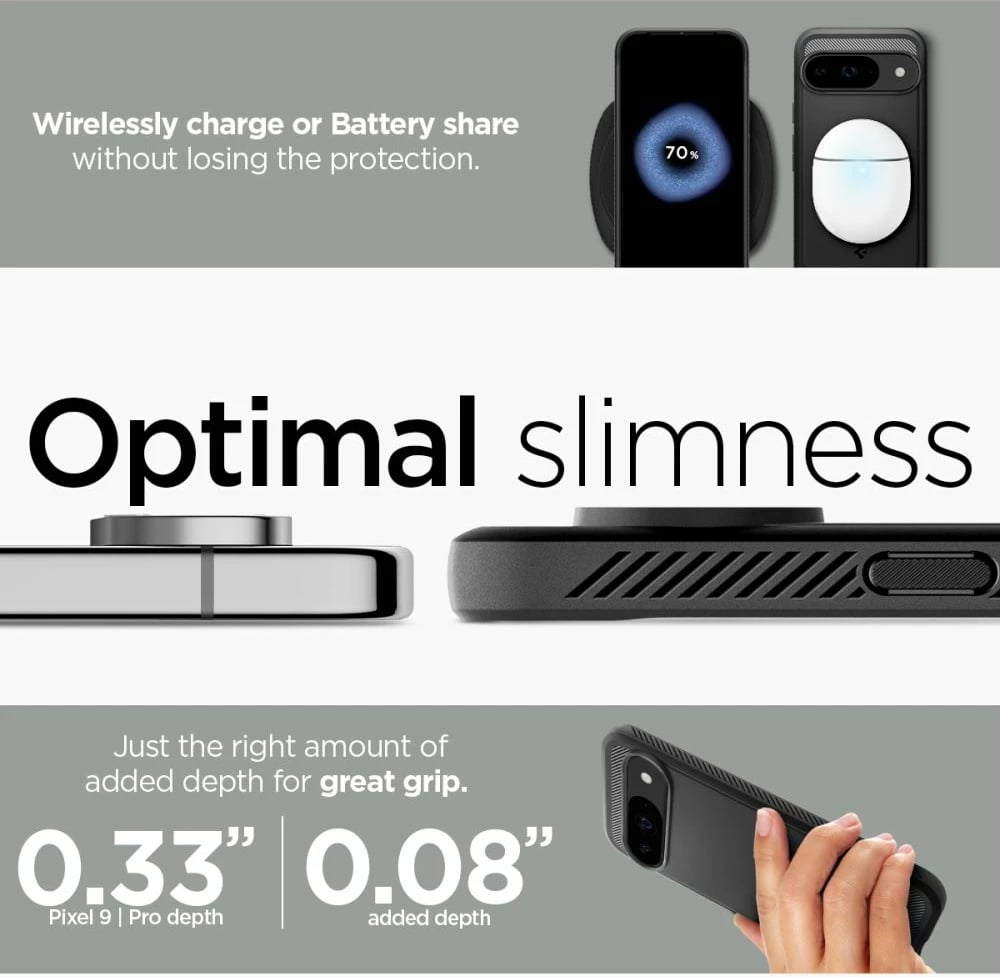 Mbështjellës Spigen Rugged Armor për Google Pixel 9 / 9 Pro, i zi