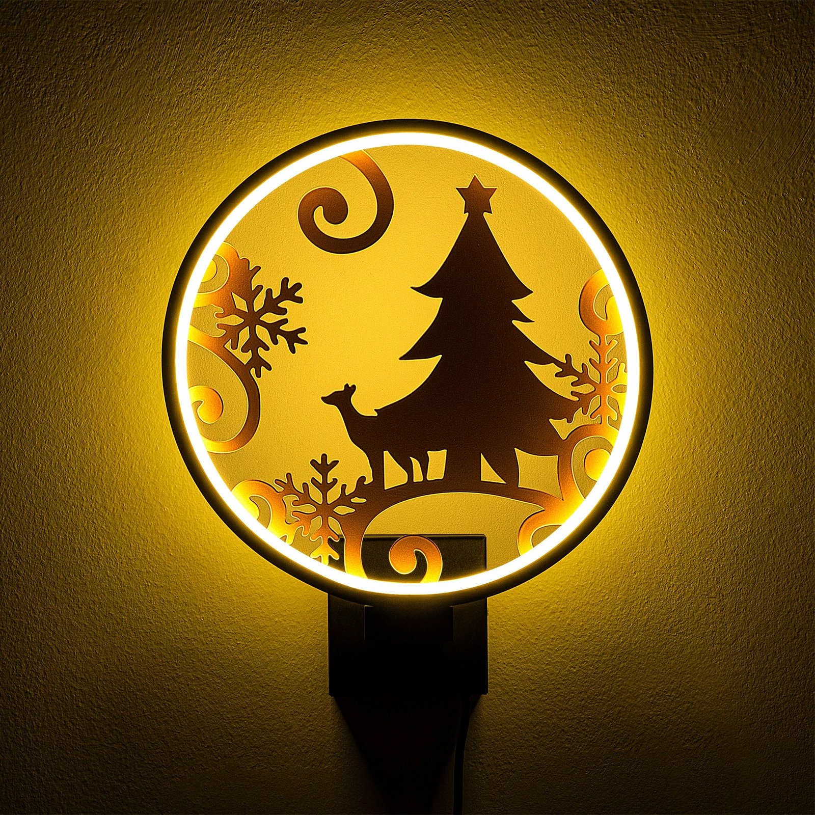 Llambë muri Opviq, XMAS19, ngjyrë e zezë dhe bakri