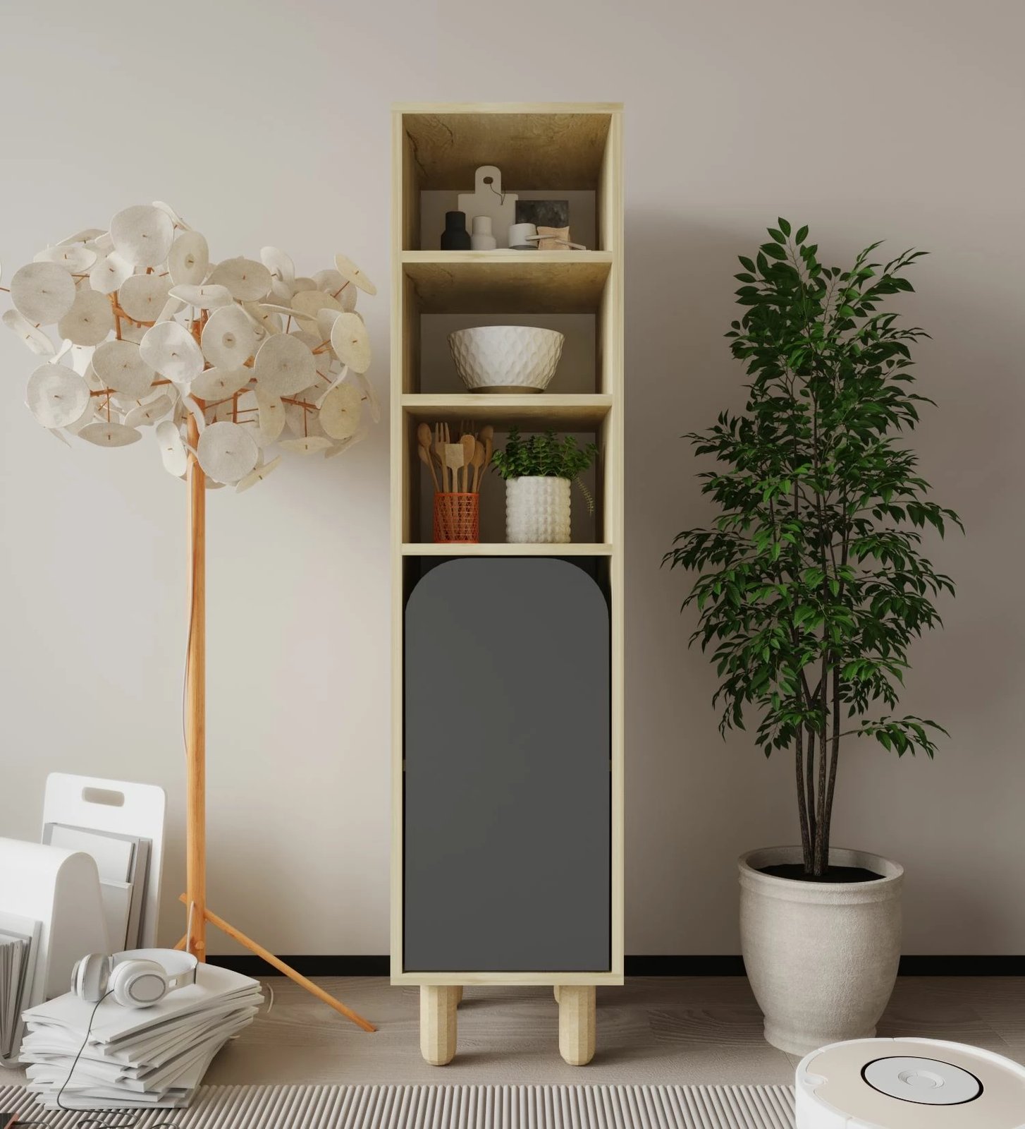 Dollap shumëpërdorimësh Skye Decor, Parma 1, ngjyrë lis safir, antracit