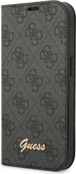 Mbështjellës Guess Bookcase 4G Vintage Gold Logo për iPhone 14 Pro 6.1", e zezë