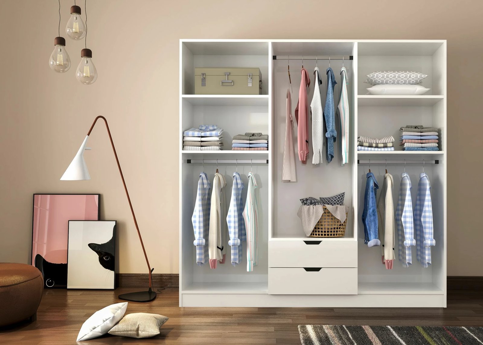 Dollap Skye Decor, Rb-157, ngjyrë e bardhë mat