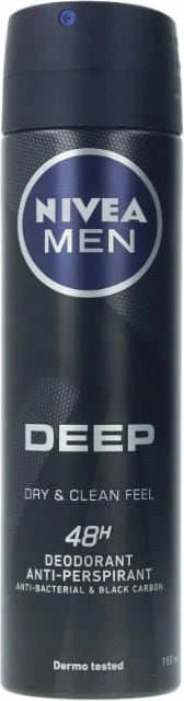Deodorant spray për meshkuj NIVEA Deep Black Carbon 150ml