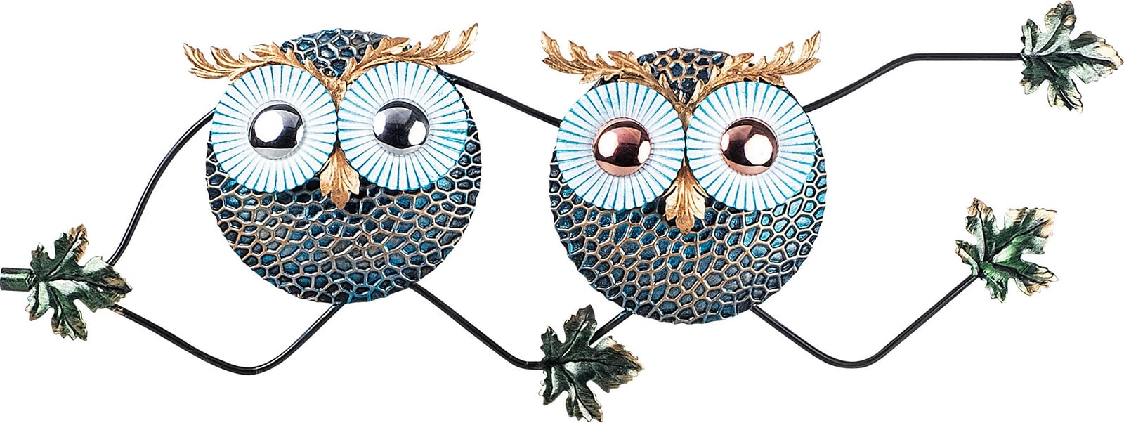 Aksesor dekorativ metalik për mur, Wallity, kukuvajka, shumëngjyrëshe, 77x28cm