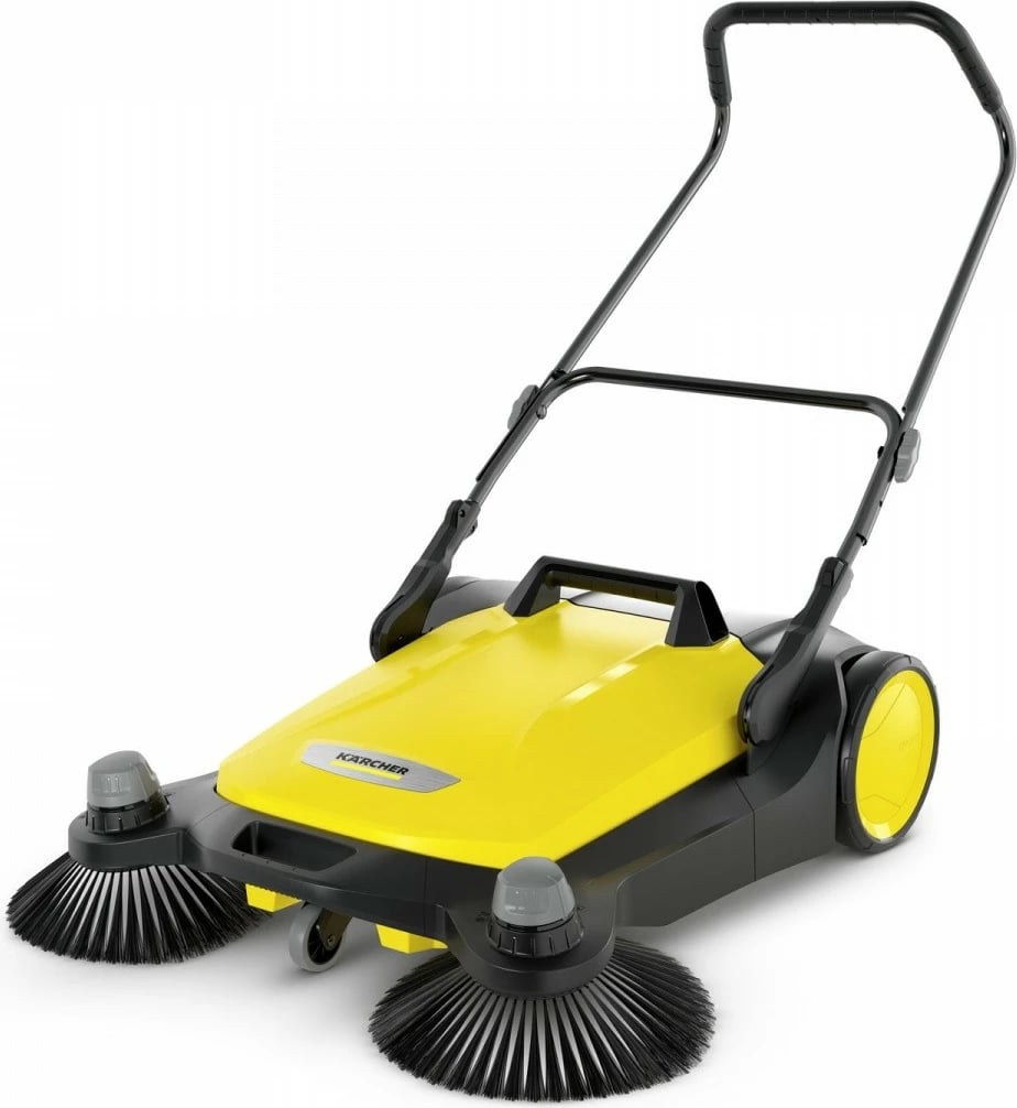 Pastrues me furça manual, Karcher S 6 Twin 1.766-460.0, gjerësi 860 mm, depozitë 38 L, 3000 m²/h, zi/verdhë, set 2 furça anësore