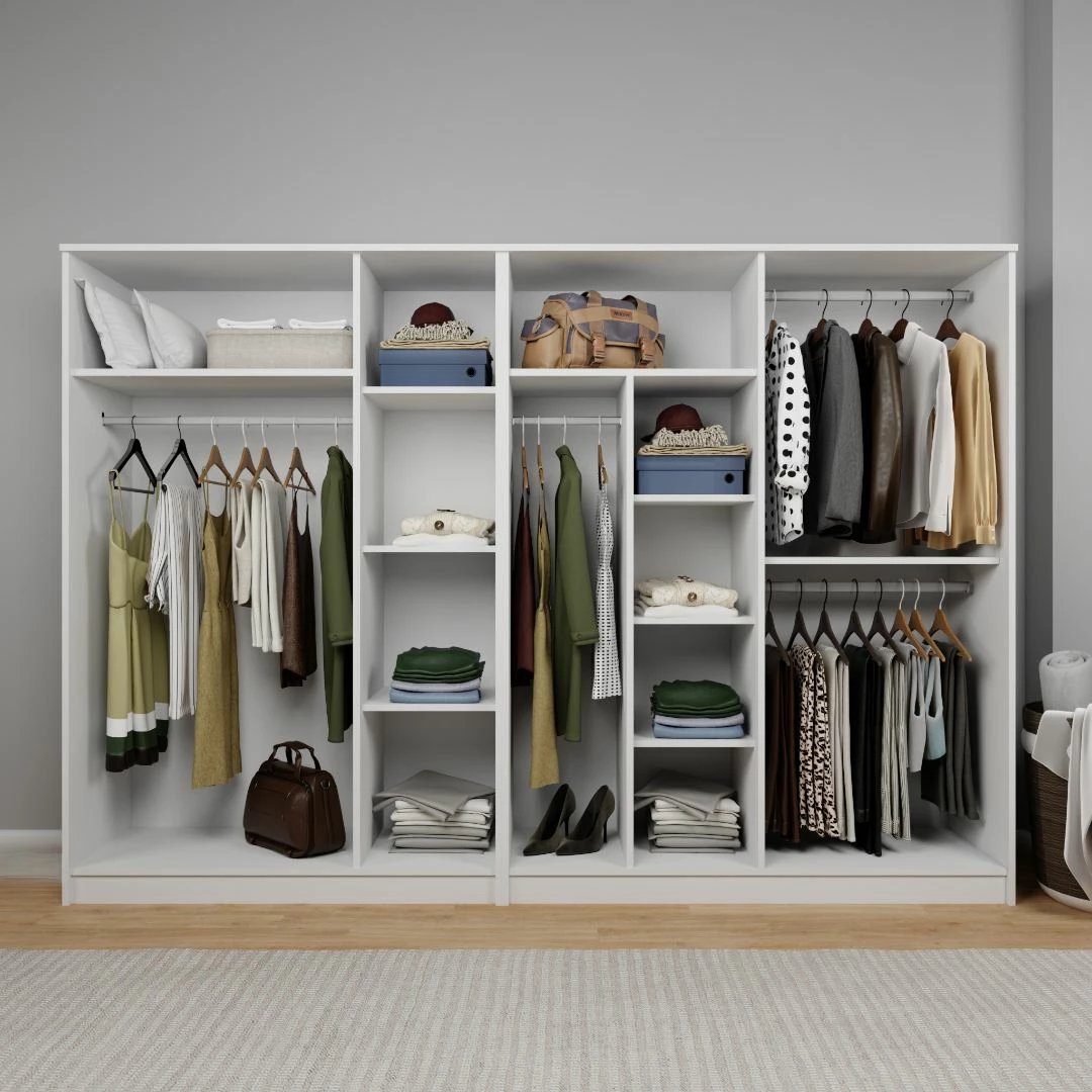 Dollap garderobe Skye Decor, Kardelen 1600-106, i bardhë, 280x180x51.8cm