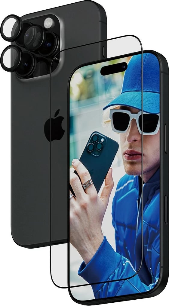 Mbështjellës PanzerGlass për iPhone 16 Pro, 2-në-1, ekran + kamera, transparent