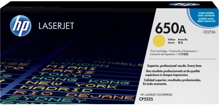 Toner HP 650A CE272A ColorSphere rendiment 9,750–23,700 faqe i verdhë