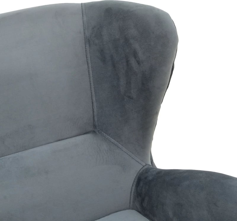 Fotel Regalo, kadife, ngjyrë antracit, 75x88x85cm