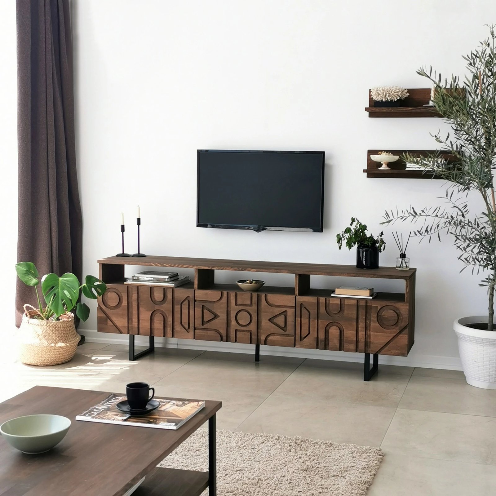 Komodë TV Hanah Home, Aristo, ngjyrë arre