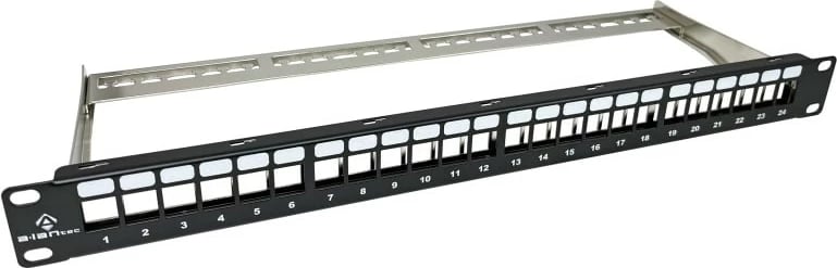 Panel patch modular i zbrazët ALANTEC PK020, 24 porta, 1U, 19", zi