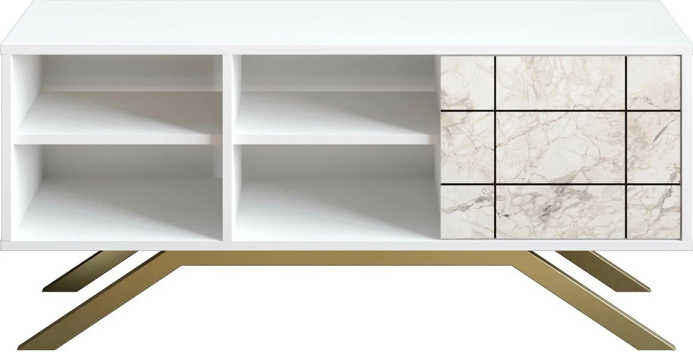 Komodë TV Hanah Home, ngjyrë bardhë dhe ari, North