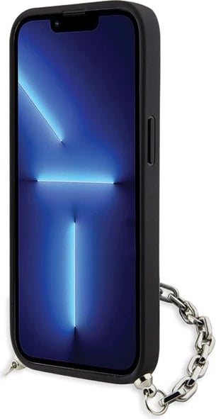 Mbështjellës Karl Lagerfeld KLHCP14SSACKLHPK për iPhone 14 6.1", zinxhir, e zezë